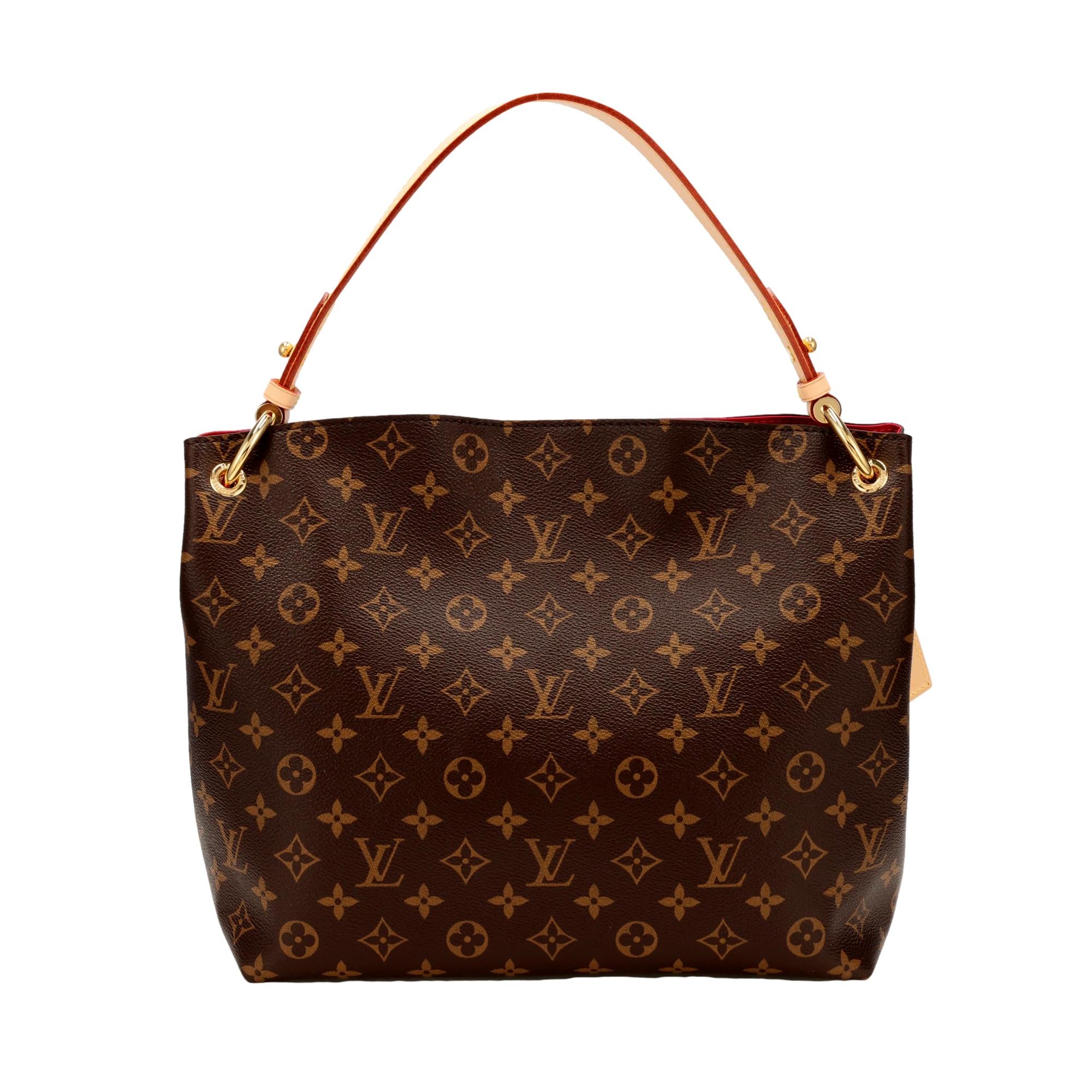 Louis Vuitton Graceful MM Monogram Canvas Hobo Shoulder Bag