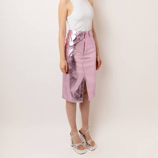 Amy Lynn - Lupe High Waist Metallic Knee Length Skirt