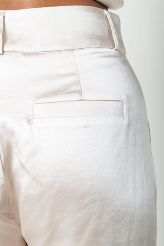 Colourful Rebel - Pippi Satin Straight Pants | Champagne: Champagne / L