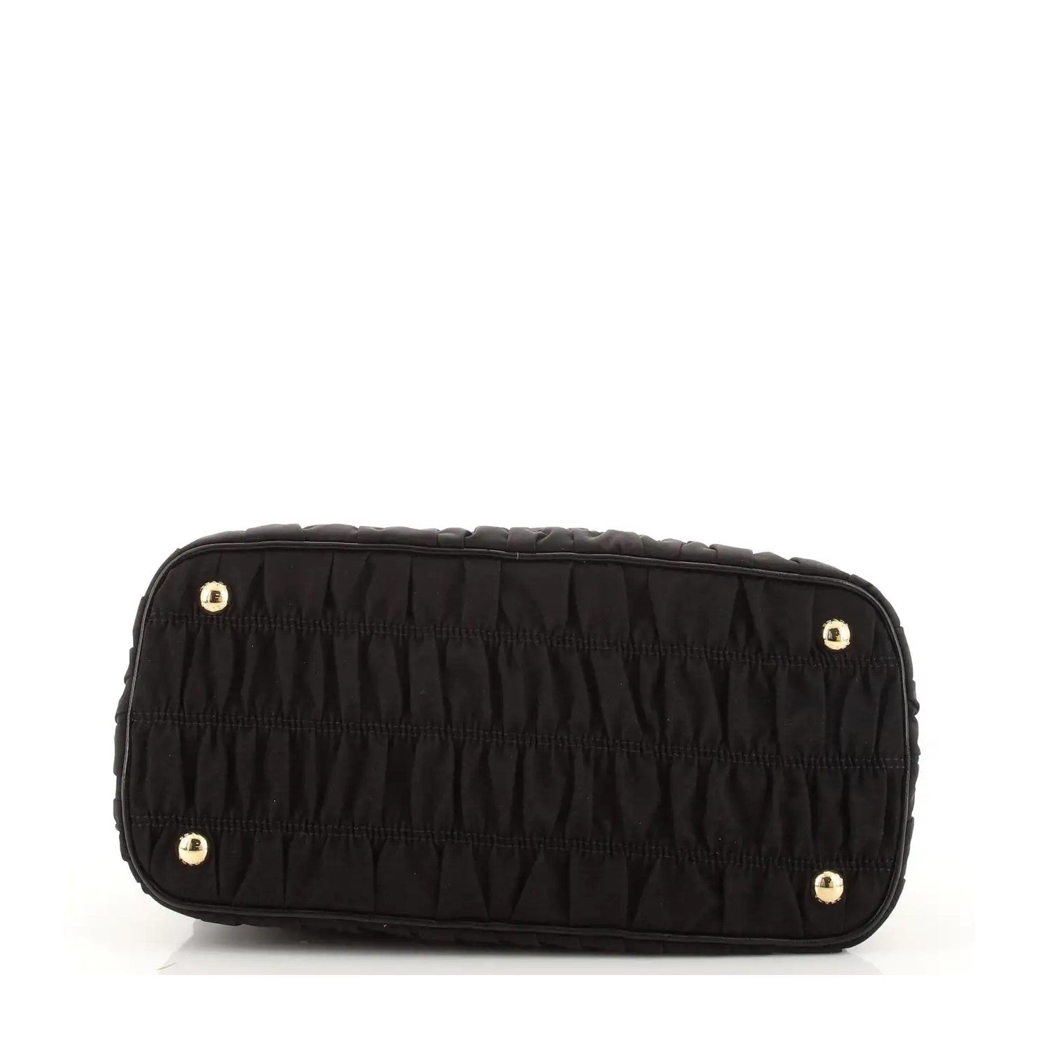 Prada Tessuto Gaufre Nylon Small Black Satchel Handbag