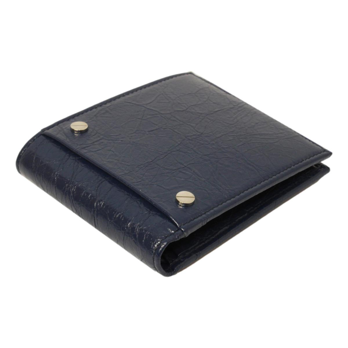Balenciaga Cash Square Blue Arena Leather Bifold Wallet