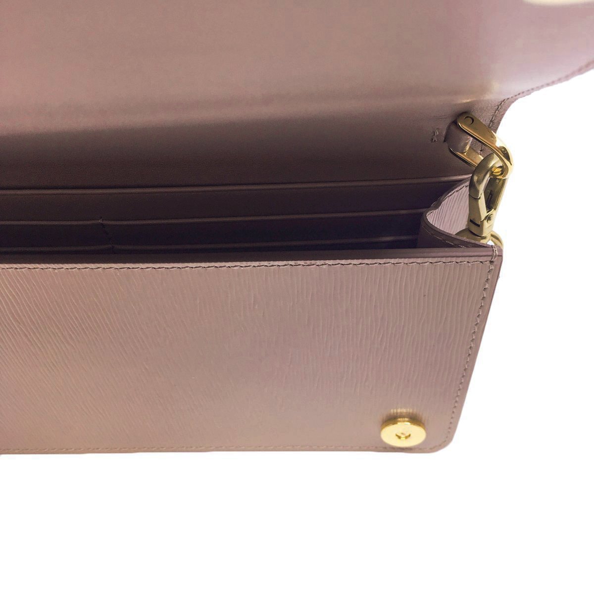 Prada Cipria Beige Vitello Move Leather Small Wallet on Chain Crossbody