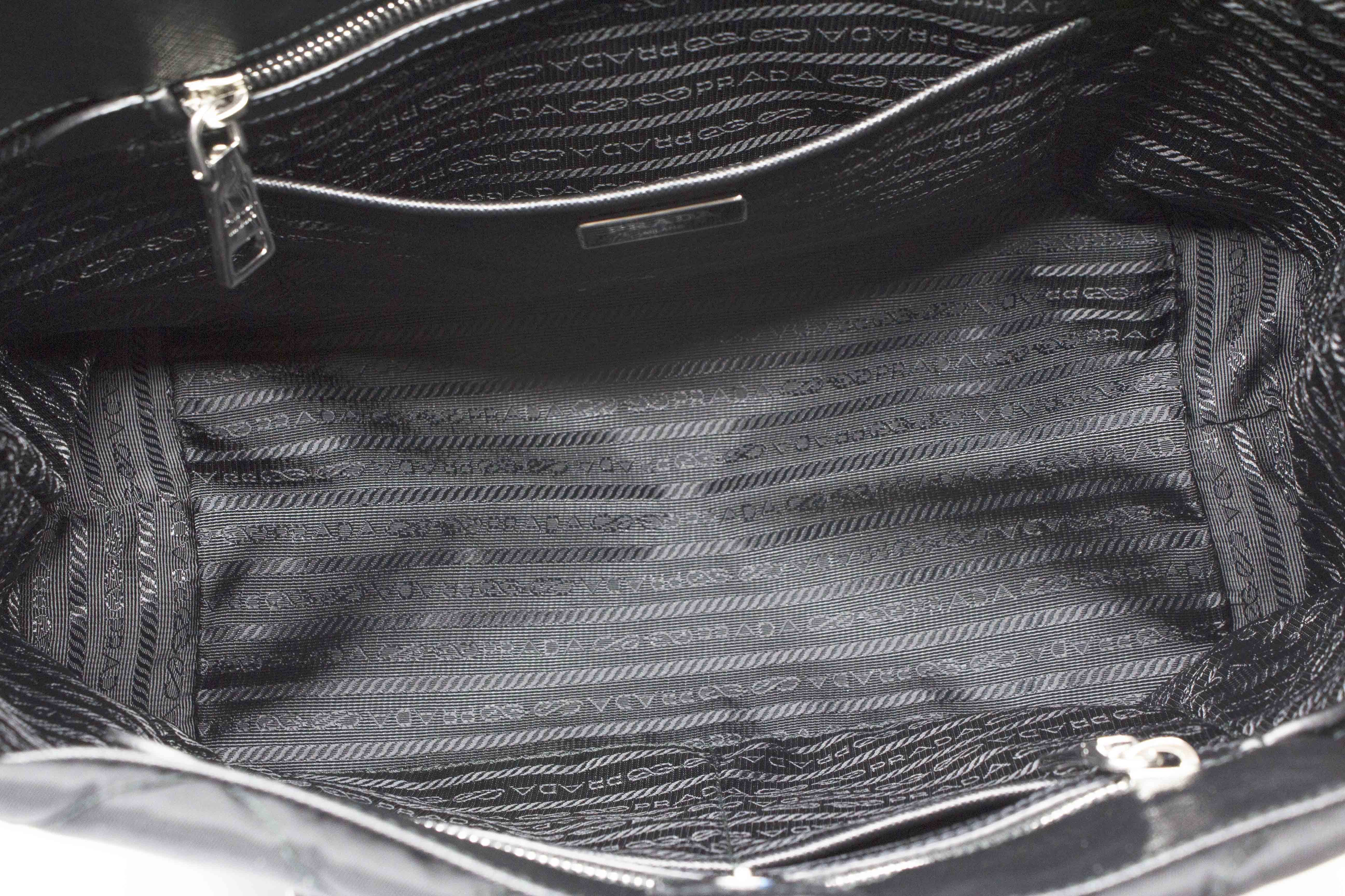 Prada Black Quilted Tessuto Chain Shoulder Bag Tote