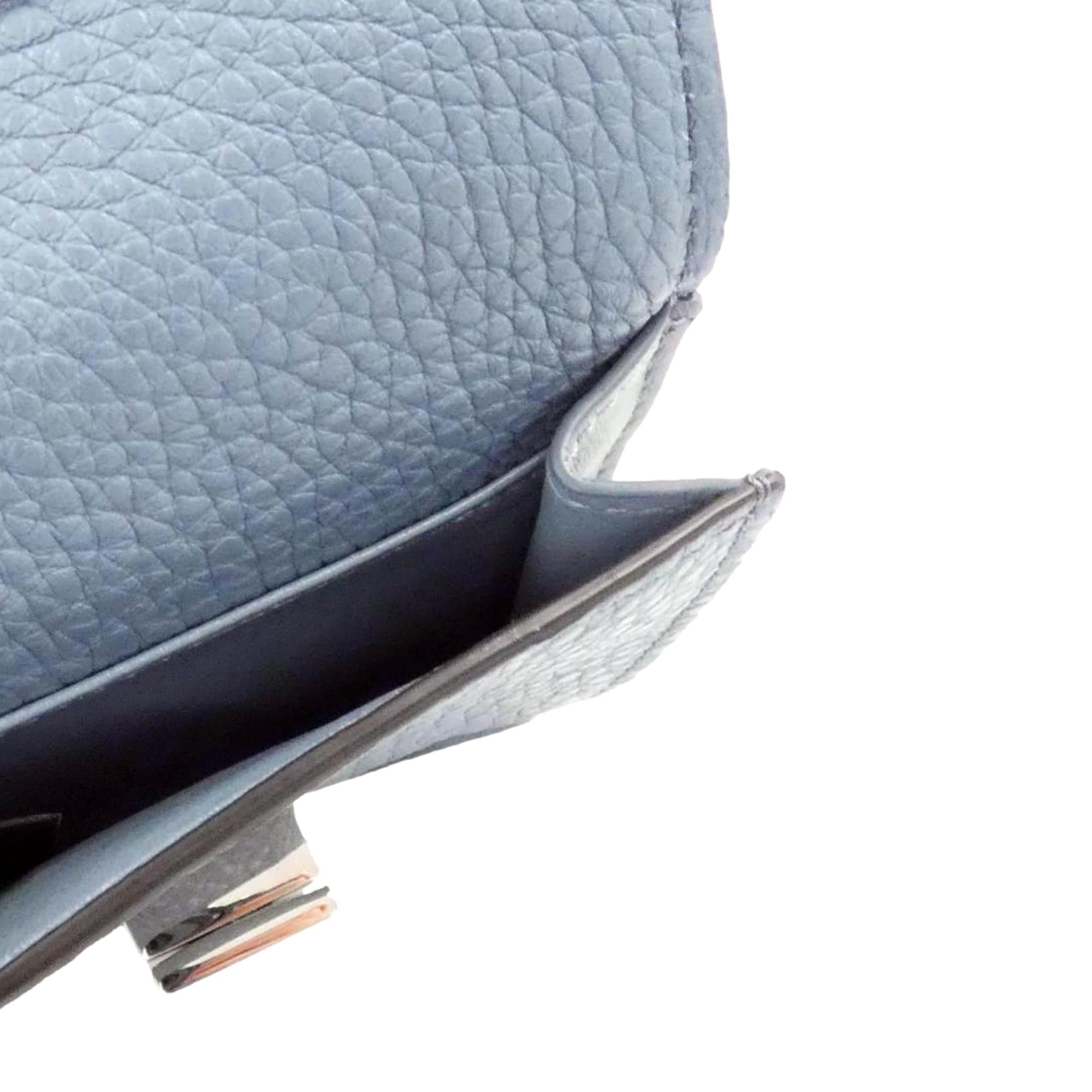 Fendi Selleria Leather Sky Blue Micro Trifold Wallet