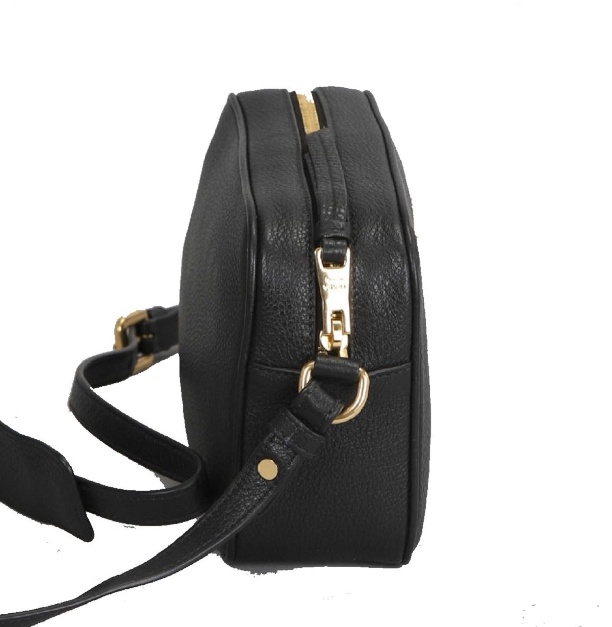 Prada Black Vitello Phenix Leather Shoulder Camera Bag
