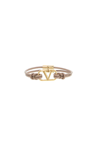 Valentino Garavani leather vlogo signature bracelet - VAZLUXE.COM