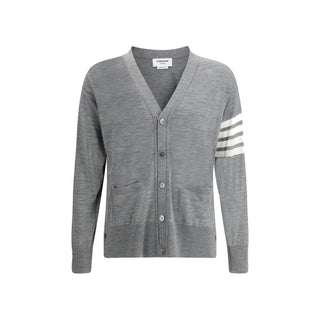 Thom Browne Gray Fleece Wool Cardigan