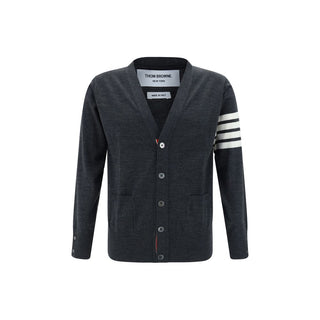 Thom Browne Gray Fleece Wool Cardigan