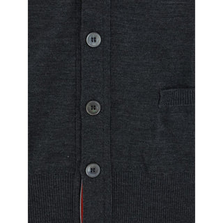 Thom Browne Gray Fleece Wool Cardigan