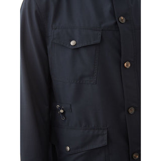 Lardini Blue Wool Coat