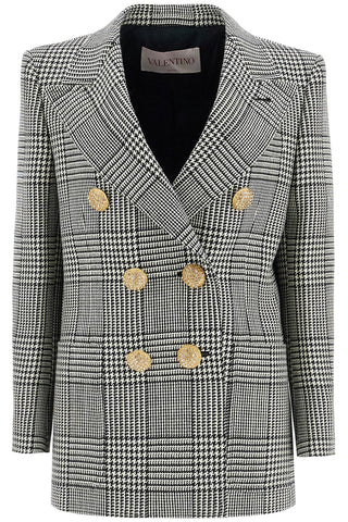 Valentino Garavani double-breasted pied de poule wool bl Jackets 6B3CE40090Uaeu-20 Valentino Garavani