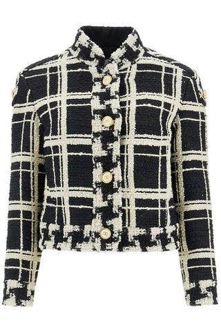 Valentino Garavani "macro check tweed jacket for - VAZLUXE.COM