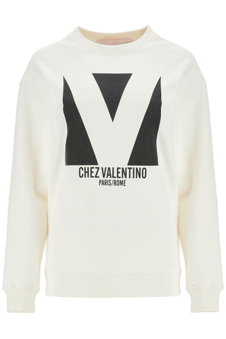 Valentino Garavani ivory cotton sweatshirt with bold stylized logo