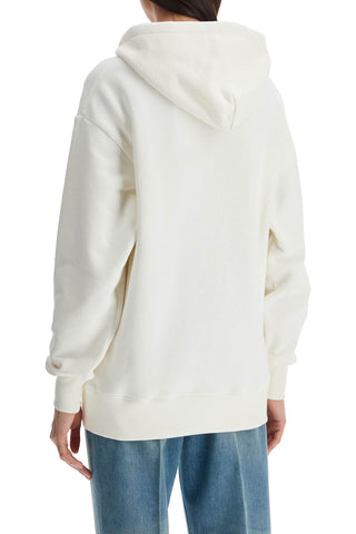 Valentino Garavani ivory cotton hoodie with large logo