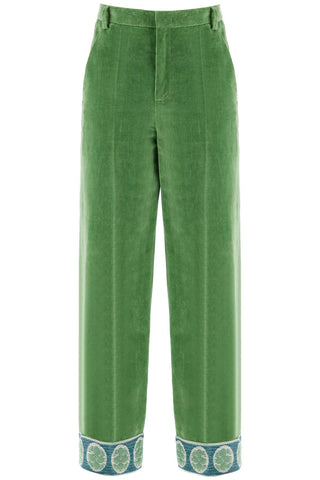 Valentino Garavani velvet pants with jacquard border