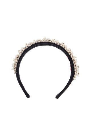 Valentino Garavani headband with pearls and crystals black 2.5 cm