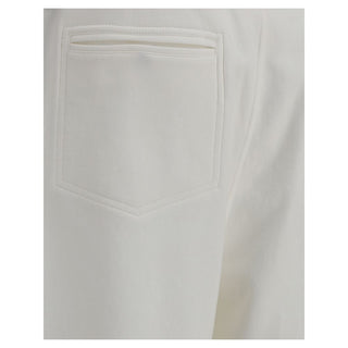Brunello Cucinelli White Cotton Joggers (Workout Pants)