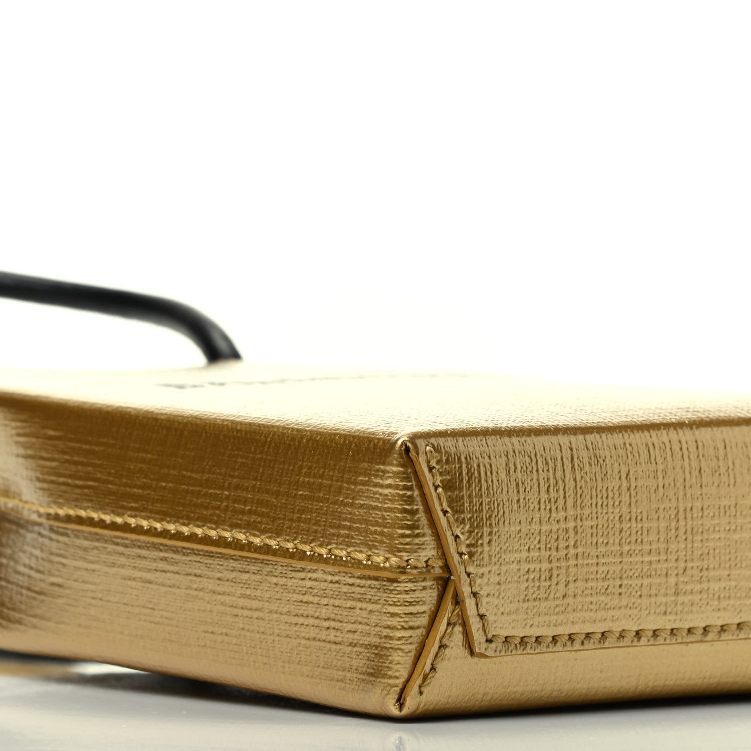 Balenciaga Gold Calfskin Leather Shopper Cross Body Bag 593826