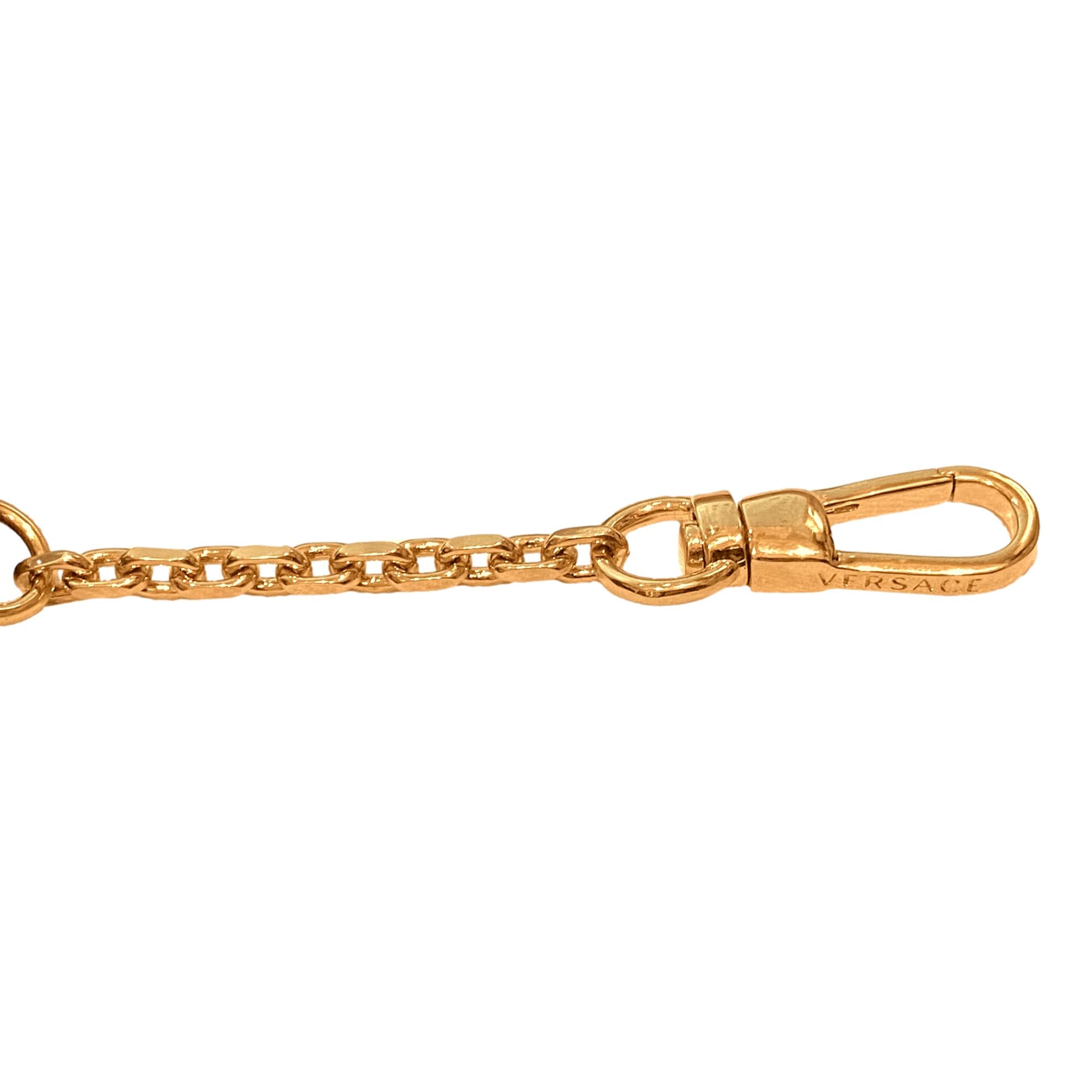 Versace La Medusa Navy Vitello Card Case Key Chain
