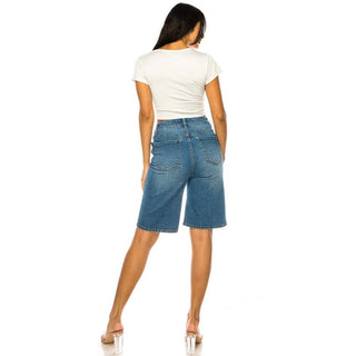 Black Pearl Clothing - Denim Bermuda Shorts: MEDIUM INDIGO