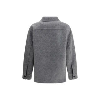 Jil Sander Gray Fleece Wool Coat