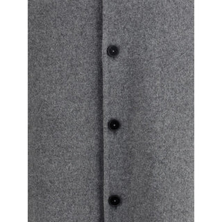 Jil Sander Gray Fleece Wool Coat