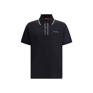 Gucci Black Cotton Polo Shirt