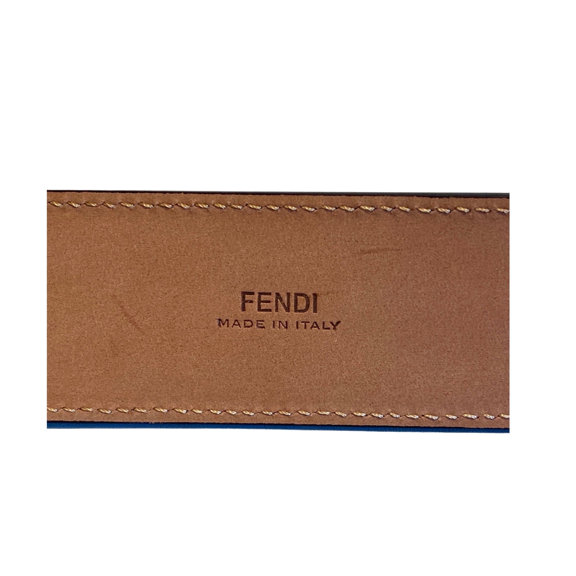 Fendi Black Smooth Calfskin Leather Belt Size 105