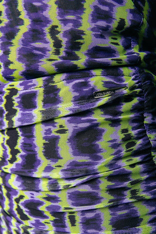 Colourful Rebel - Neyo Tie Dye Stripes Mesh Top | Multicolor: Multicolor