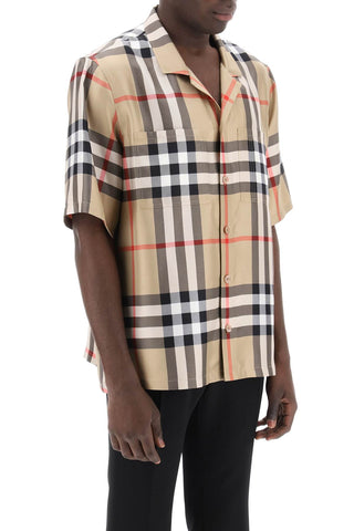 Burberry Bowling Shirt In Tartan Silk