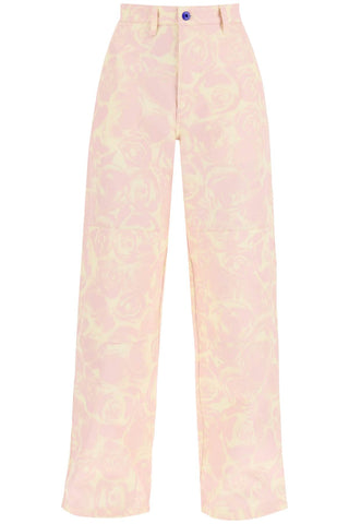 Burberry "rose print canvas workwear pants"