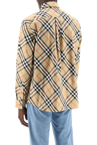 Burberry ered cotton long-sleeved shirt