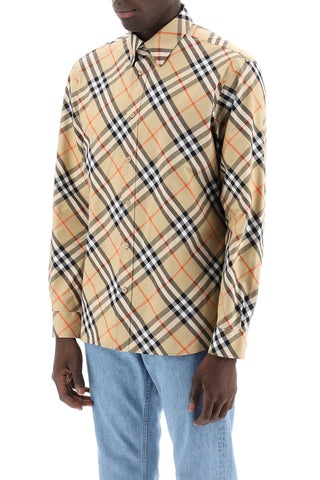 Burberry ered cotton long-sleeved shirt