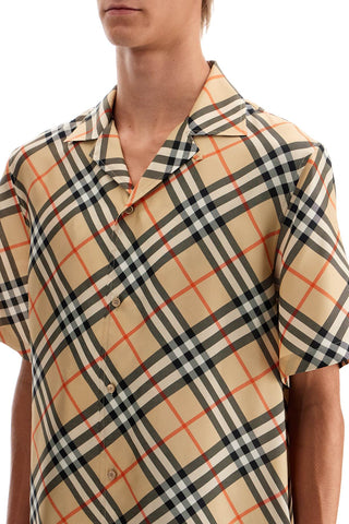 Burberry ered silk short-sleeved shirt