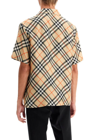 Burberry check silk short sleeve shirt