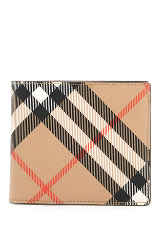 Burberry Book Wallet In Coated Canvas Bi-Fold Design