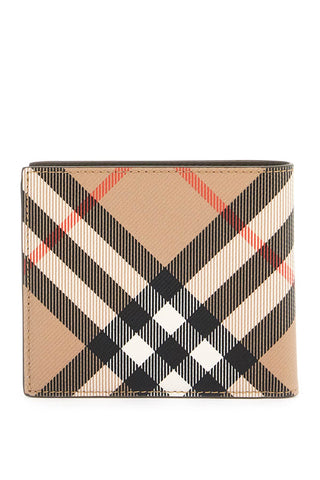 Burberry Book Wallet In Coated Canvas Bi-Fold Design