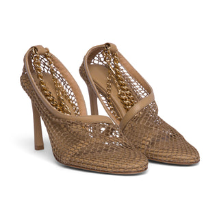 Bottega Veneta Chain-Trimmed Mesh Sandals