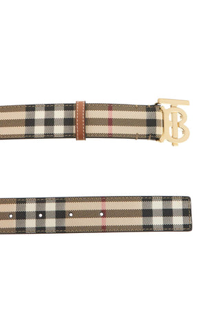 Burberry ered belt in coated canvas with tb logo