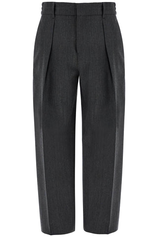 Burberry Wide Woolen Checked Trousers