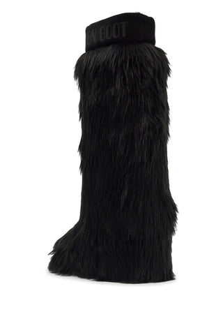 Moon Boot black suede icon yeti boots with synthetic fur lining