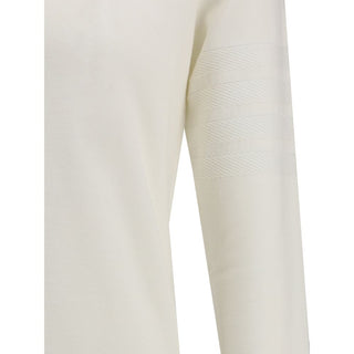 Thom Browne White Fleece Wool Sweatshirt