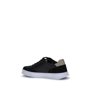 Ferragamo Black Calf Leather Bos Taurus Low Top Sneakers
