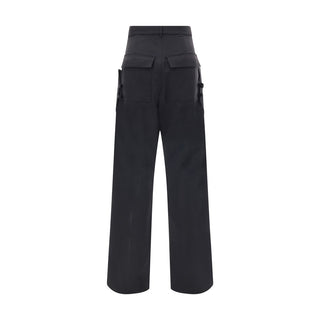 Rick Owens Black Wool Cargo Pants