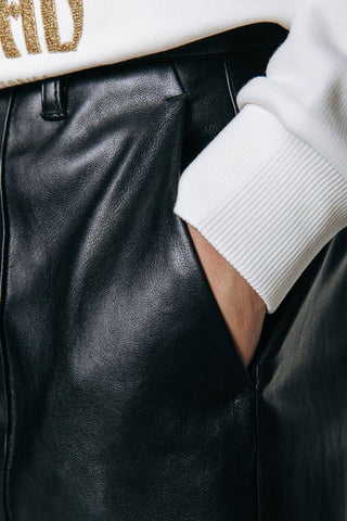 Colourful Rebel - Rus Vegan Leather Pants | Black: Black / M