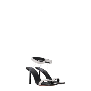 Amina Muaddi Black Crystals Stiletto Heel Sandals