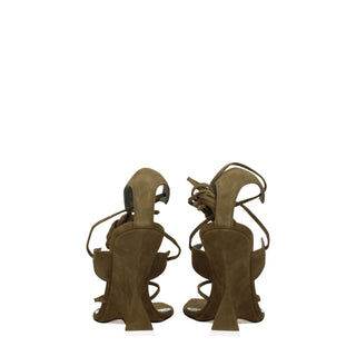 The Attico Green Leather Flip-Flop Sandals