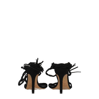 Isabel Marant Black Leather Stiletto Heel Sandals