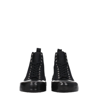 Jil Sander Black Fabric High Top Sneakers