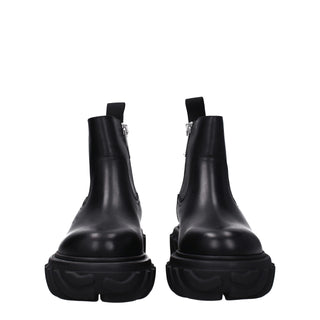 Off-White Black Leather Ankle Boots